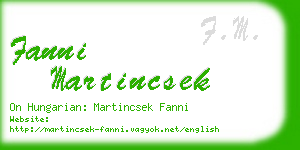 fanni martincsek business card